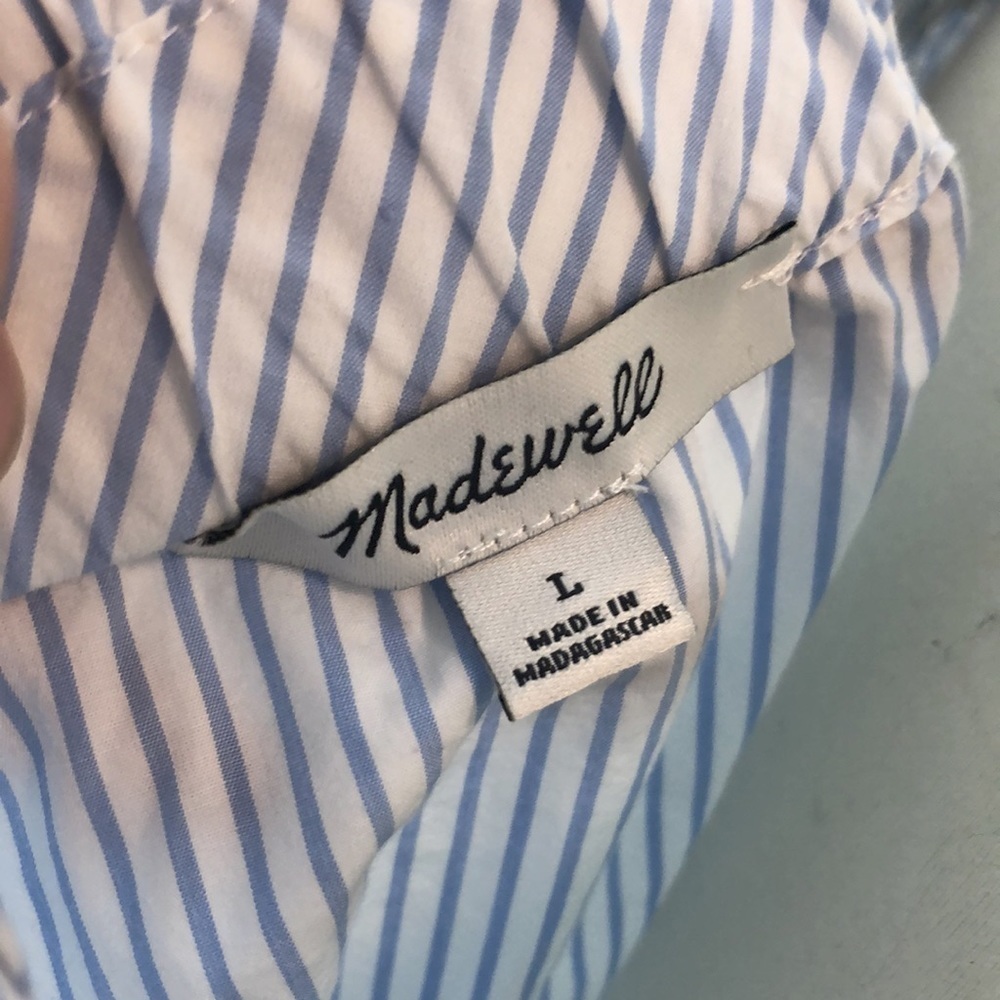Madewell Clean Off the Shoulder Stripe Top Size L - Picture 7 of 8